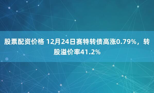 股票配资价格 12月24日赛特转债高涨0.79%，转股溢价率41.2%