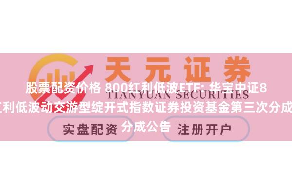 股票配资价格 800红利低波ETF: 华宝中证800红利低波动交游型绽开式指数证券投资基金第三次分成公告